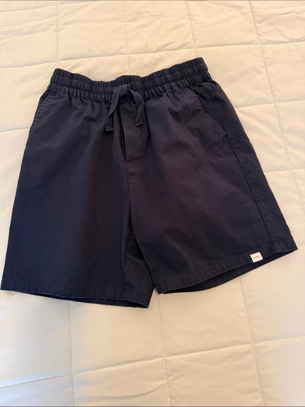 Men's Elastic Waist Navy Twill Shorts